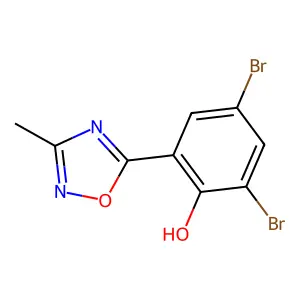 2,4-Dibromo-6-(3-methyl-1,2,4-oxadiazol-5-yl)phenol structure