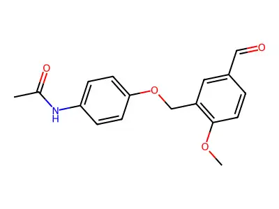 N-(4-((5-formyl-2-methoxybenzyl)oxy)phenyl)acetamide structure