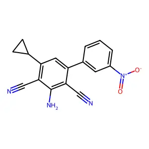 2-Amino-4-cyclopropyl-6-(3-nitrophenyl)benzene-1,3-dicarbonitrile structure