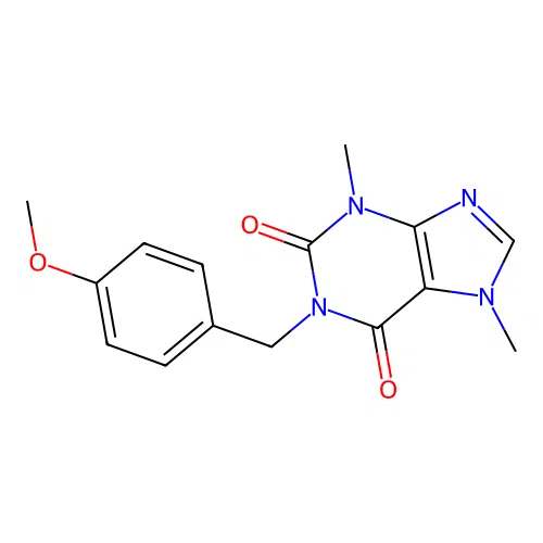 1-(4-methoxybenzyl)-3,7-dimethyl-1H-purine-2,6(3H,7H)-dione structure