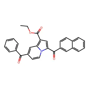 Ethyl 7-benzoyl-3-(naphthalene-2-carbonyl)indolizine-1-carboxylate structure