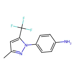 4-[3-Methyl-5-(trifluoromethyl)-1H-pyrazol-1-yl]benzenamine structure