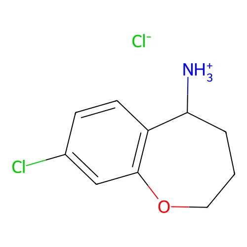 5-Amino-8-chloro-2,3,4,5-tetrahydro-1-benzoxepin hydrochloride structure