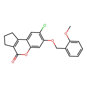 8-chloro-7-[(2-methoxyphenyl)methoxy]-2,3-dihydro-1H-cyclopenta[c]chromen-4-one structure