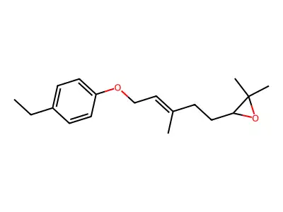 1-(4'-Ethylphenoxy)-6,7-epoxy-3,7-dimethyl-2-octene structure