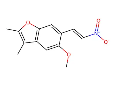 5-Methoxy-2,3-dimethyl-6-(2-nitroethenyl)-1-benzofuran structure