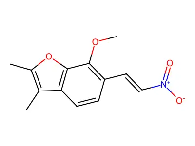 7-Methoxy-2,3-dimethyl-6-(2-nitroethenyl)-1-benzofuran structure