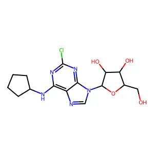 2-[2-Chloro-6-(cyclopentylamino)-9-purinyl]-5-(hydroxymethyl)oxolane-3,4-diol structure