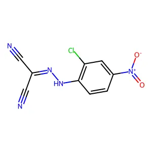 Carbonyl cyanide-4-nitro-2-chlorophenylhydrazone structure