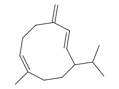 8-Isopropyl-1-methyl-5-methylenecyclodeca-1,6-diene structure