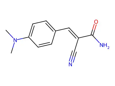 Alpha-cyano-4-(dimethylamino)-cinnamamide structure