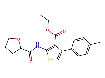 Ethyl 4-(4-methylphenyl)-2-(oxolan-2-ylcarbonylamino)thiophene-3-carboxylate structure