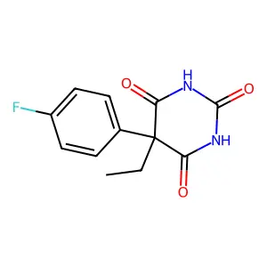 Barbituric acid, 5-ethyl-5-(p-fluorophenyl)- structure