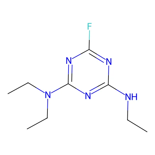 2-N,2-N,4-N-triethyl-6-fluoro-1,3,5-triazine-2,4-diamine structure