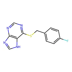 Purine, 6-((p-fluorobenzyl)thio)- structure