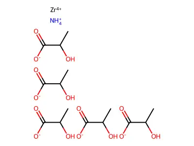 Azanium;2-hydroxypropanoate;zirconium structure