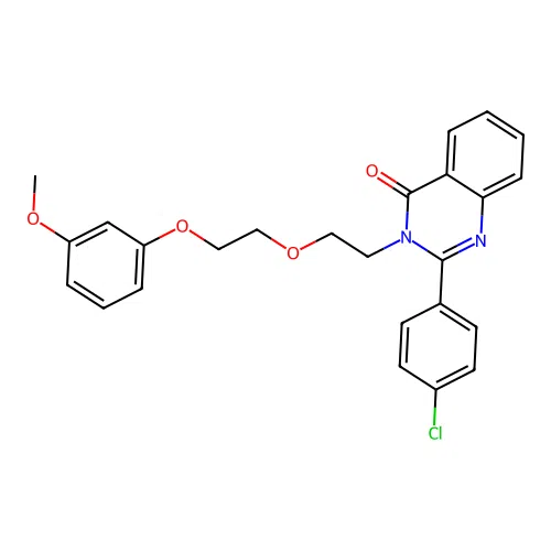 2-(4-chlorophenyl)-3-(2-(2-(3-methoxyphenoxy)ethoxy)ethyl)quinazolin-4(3H)-one structure
