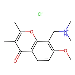 Chromone, 2,3-dimethyl-8-(dimethylaminomethyl)-7-methoxy-, hydrochloride structure