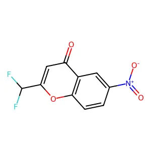 4H-1-Benzopyran-4-one, 2-(difluoromethyl)-6-nitro- structure