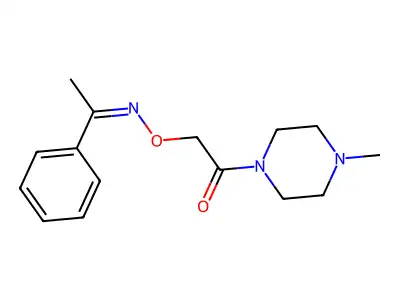 Acetophenone O-[(4-methylpiperazino)carbonylmethyl]oxime structure