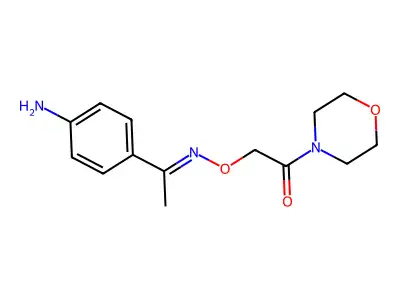 4'-Aminoacetophenone O-(morpholinocarbonylmethyl)oxime structure