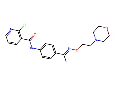 4'-(2-Chloronicotinoylamino)acetophenone O-(2-morpholinoethyl)oxime structure