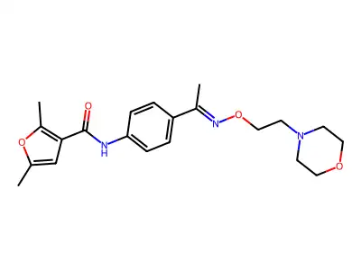 4'-[(2,5-Dimethylfuran-3-yl)carbonylamino]acetophenone O-(2-morpholinoethyl)oxime structure
