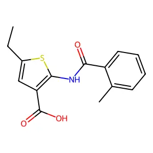 5-Ethyl-2-(2-methylbenzamido)thiophene-3-carboxylic acid structure