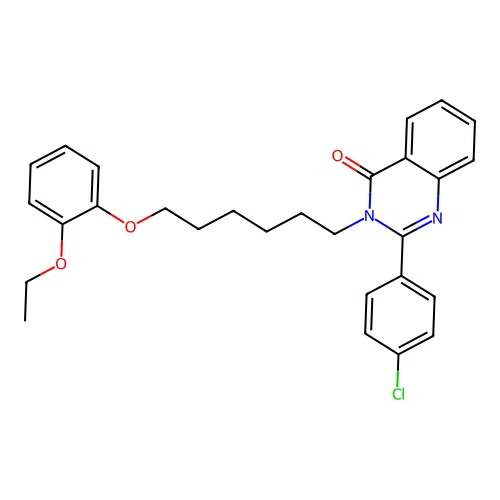 2-(4-chlorophenyl)-3-(6-(2-ethoxyphenoxy)hexyl)quinazolin-4(3H)-one structure
