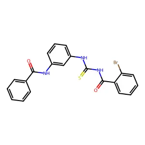 N-[(3-benzamidophenyl)carbamothioyl]-2-bromobenzamide structure