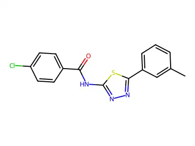 4-chloro-N-[5-(3-methylphenyl)-1,3,4-thiadiazol-2-yl]benzamide structure
