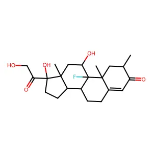 Pregn-4-ene-3,20-dione, 9-fluoro-11,17,21-trihydroxy-2-methyl-, (11beta)- structure