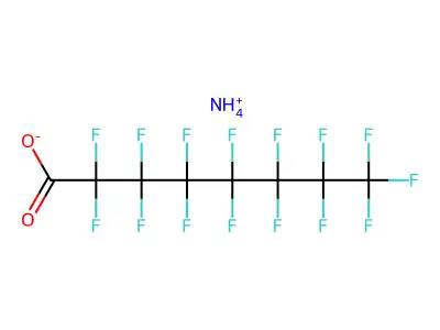 Pentadecafluorooctanoic acid ammonium salt structure