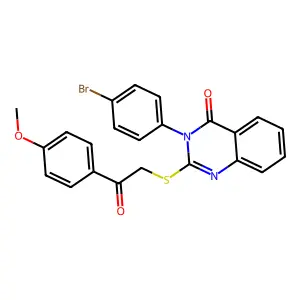 3-(4-bromophenyl)-2-{[2-(4-methoxyphenyl)-2-oxoethyl]sulfanyl}quinazolin-4(3H)-one structure
