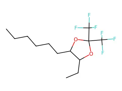 1,3-Dioxolane, 4-ethyl-5-hexyl-2,2-bis(trifluoromethyl)- structure