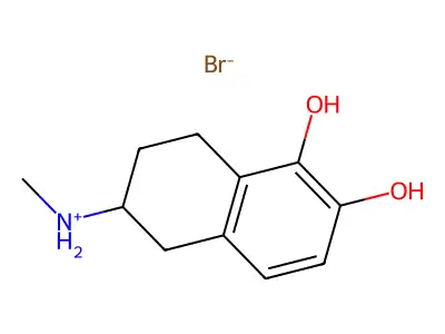 1,2-Naphthalenediol, 5,6,7,8-tetrahydro-6-methylamino-, hydrobromide structure