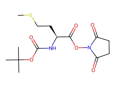 N-Hydroxysuccinimidyl t-butoxycarbonylmethionine structure