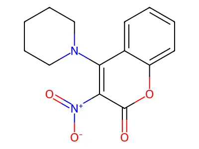 3-Nitro-4-(1-piperidinyl)-2H-1-benzopyran-2-one structure