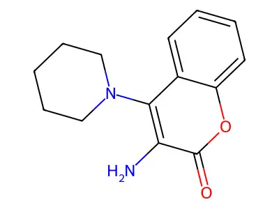 3-Amino-4-(1-piperidinyl)-2H-1-benzopyran-2-one structure