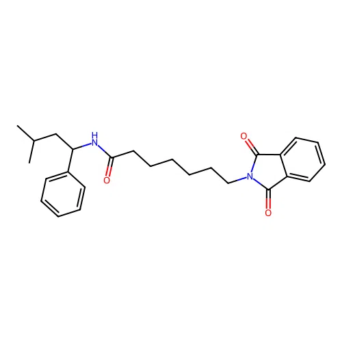 7-(1,3-dioxo-1,3-dihydro-2H-isoindol-2-yl)-N-(3-methyl-1-phenylbutyl)heptanamide structure