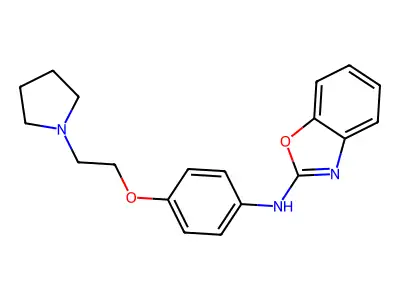 Pyrrolidinyl ethoxy anilino benzoxazole structure