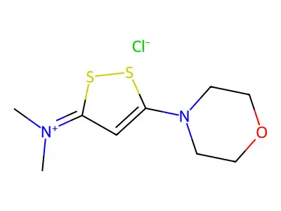 1,2-Dithiol-1-ium, 3-dimethylamino-5-morpholino-, chloride structure