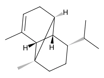1,3-Dimethyl-8-(1-methylethyl)tricyclo(4.4.0.02,7)dec-3-ene structure