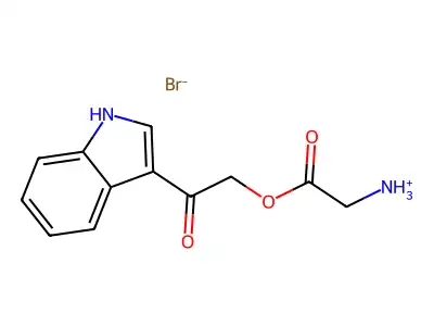 2-(1H-Indol-3-yl)-2-oxoethyl glycinate--hydrogen bromide (1/1) structure