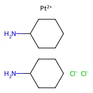 (SP-4-2)-Dichlorobis(cyclohexanamine)platinum structure