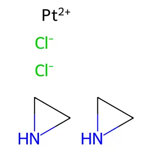 (SP-4-2)-Bis(aziridine)dichloroplatinum structure
