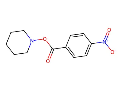 Benzoic acid, p-nitro-, piperidino ester structure