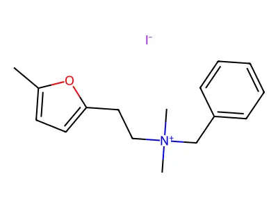 Ammonium, benzyldimethyl(2-(5-methyl-2-furyl)ethyl)-, iodide structure