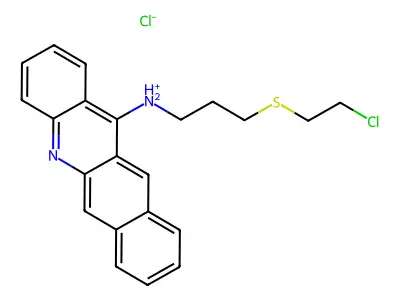 Benz(b)acridin-12-amine, N-(3-((2-chloroethyl)thio)propyl)-, hydrochloride structure