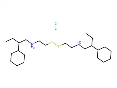 Disulfide, bis(2-((2-cyclohexylbutyl)amino)ethyl)-, dihydrochloride structure
